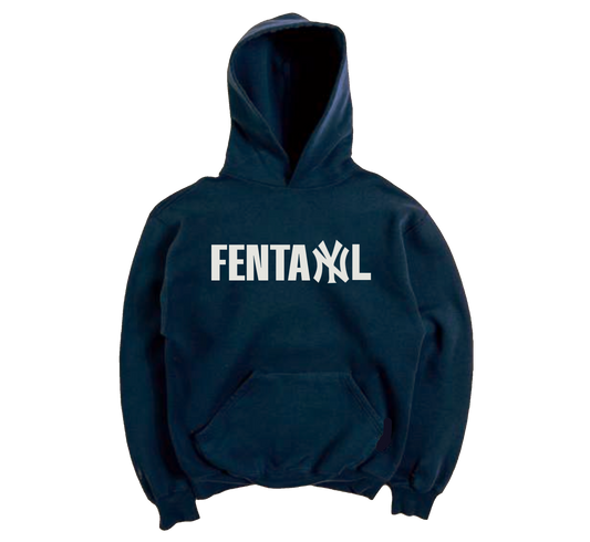 Navy Blue Fent Hoodie